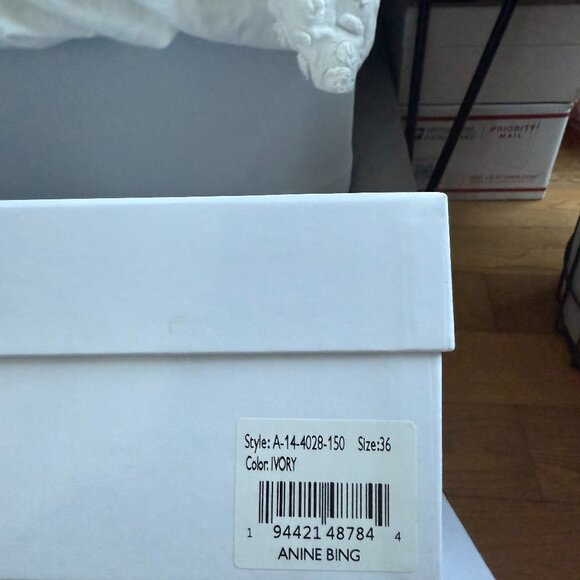 NWT Anine Bing Lizzie Slide Sandals Padded Crisscross Strap Open Toe Ivory Sz 36 - Picture 3 of 10